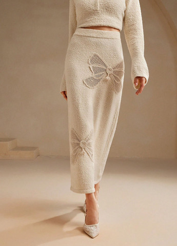 Светло-бежевая кэжуал однотонная юбка SHEIN карандаш