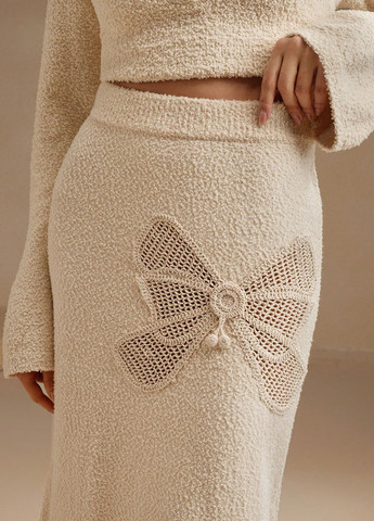 Светло-бежевая кэжуал однотонная юбка SHEIN карандаш