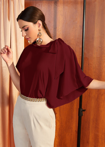 Бордовая блуза SHEIN