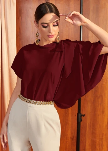 Бордовая блуза SHEIN