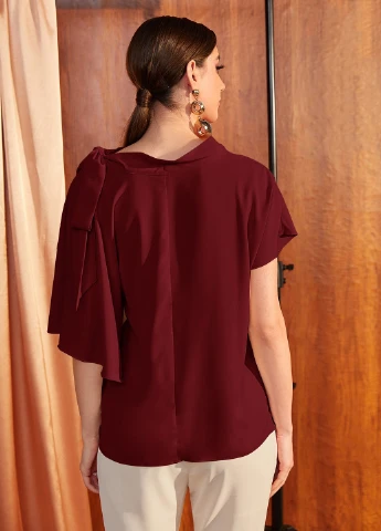 Бордовая блуза SHEIN