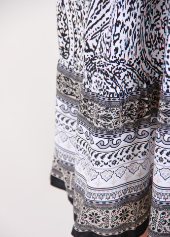 Черно-белое кэжуал платье клеш Carrokar с орнаментом