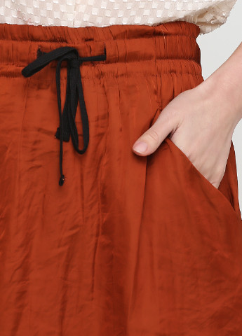 Коричневая кэжуал однотонная юбка Mango а-силуэта (трапеция)