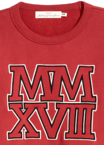Світшот H&M - Прямий крій напис бордовий кежуал - (145568290)
