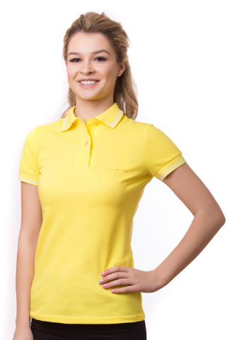 Желтая женская футболка-поло Kosta