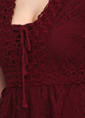 Бордовое кэжуал платье клеш Francesca's