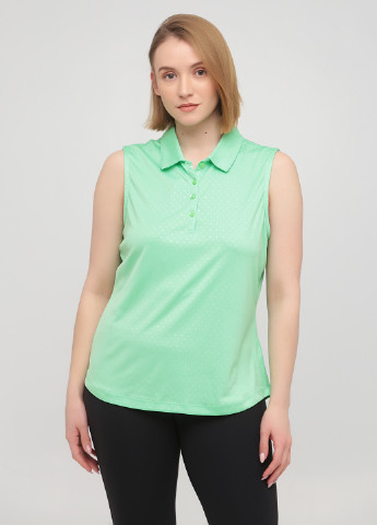 Салатовая женская футболка-поло Greg Norman в горошек