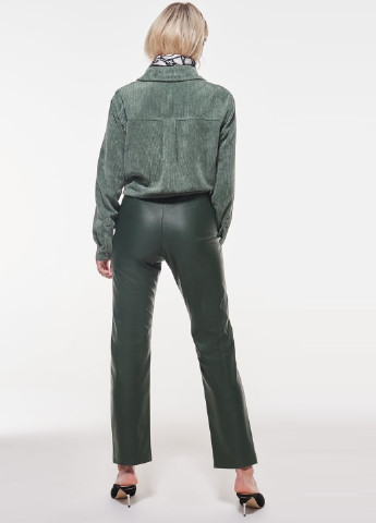 Темно-зеленые кэжуал демисезонные прямые брюки Gina Tricot