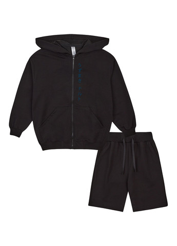 Чорний демісезонний комплект (толстовка, шорти) Garnamama
