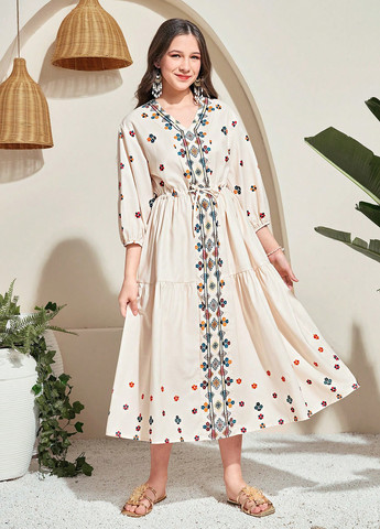 Кремовое платье SHEIN (367018424)