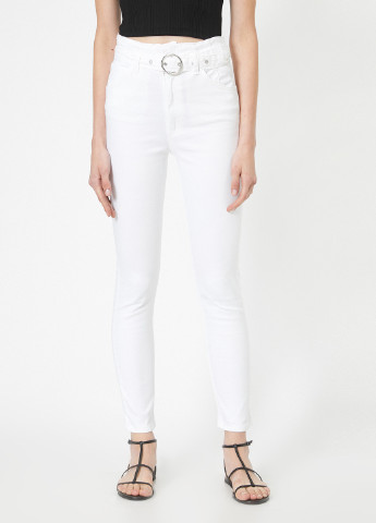 Белые летние скинни джинсы KOTON