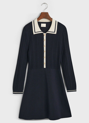 Темно-синее кэжуал платье Gant колор блок