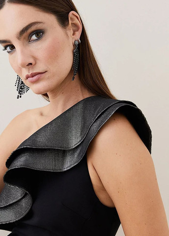 Чорна вечірня сукня на одне плече Karen Millen однотонна