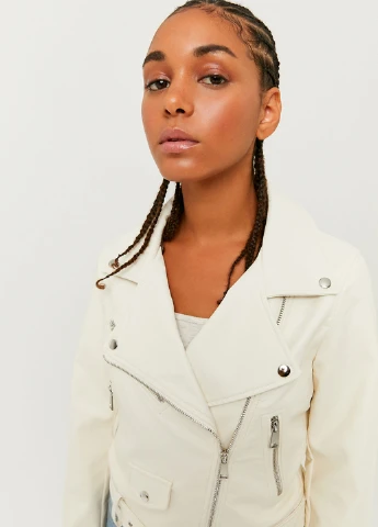 Белая летняя куртка Tally Weijl Formal Jackets - WOVEN PU BIKER JACKET