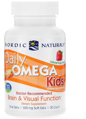 Омега для дітей для щоденного вживання, Daily Omega Kids,, 500 мг, 30 капсул Nordic Naturals (228292523)