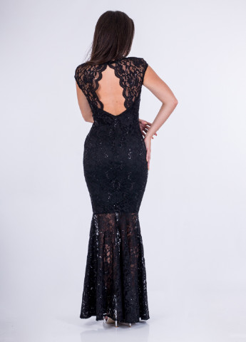 Черное вечернее платье годе, с открытой спиной Jessica Wright однотонное