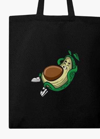 Еко сумка шоппер черная Авокадо Фитнес (Avocado Fitness) (9227-2030-BK) MobiPrint (236391130)