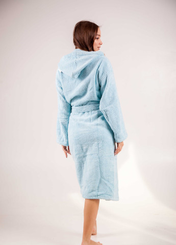 Халат махровий Bella, MicroCotton, однобарвний, блакитний, розмір XXXL (3800980994712) Bulgaria-Tex (251707677)