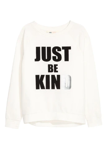 H&M свитшот надпись белый кэжуал