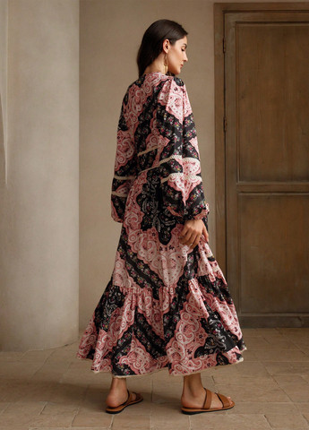 Комбинированное кэжуал платье SHEIN турецкие огурцы