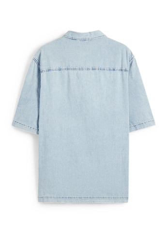 Голубой джинсовая рубашка однотонная C&A