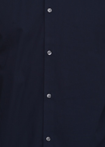 Темно-синяя кэжуал рубашка однотонная Jack & Jones с длинным рукавом