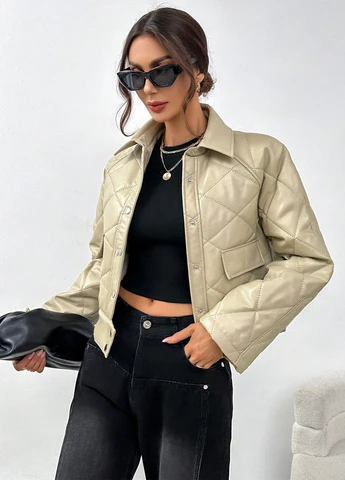 Кремова зимня куртка SHEIN