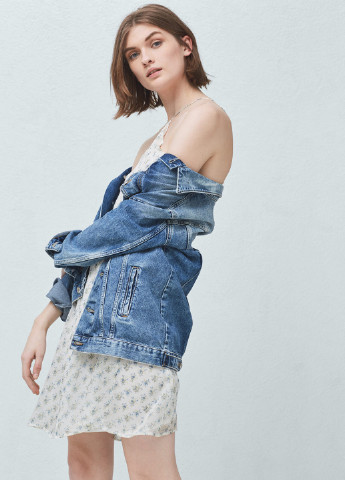 Блакитна кежуал сукня а-силует Mango з квітковим принтом