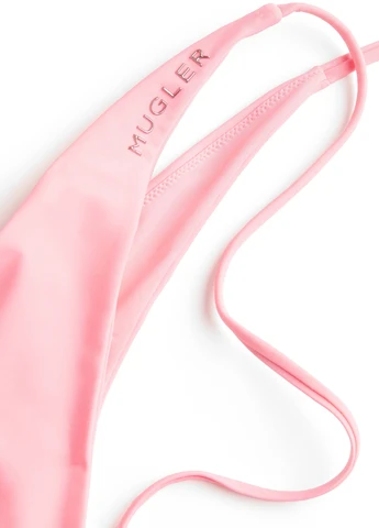 Светло-розовые купальные трусики-плавки однотонные H&M х Mugler