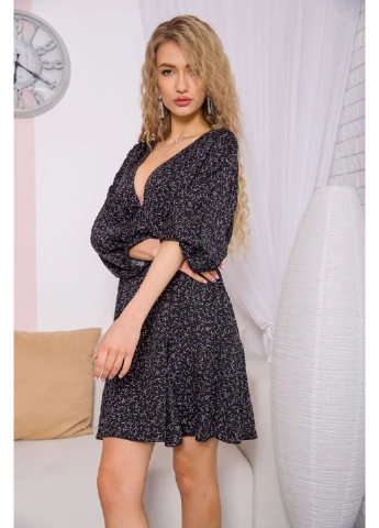 Черное праздничный платье 115r0463 Kamomile с рисунком