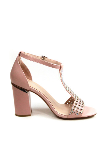 Пудровые босоножки Magnori с ремешком со стразами