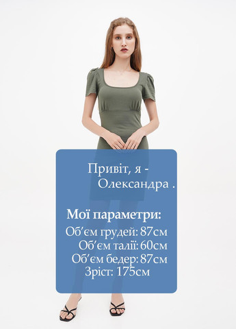 Сіро-зелена кежуал сукня Terranova однотонна