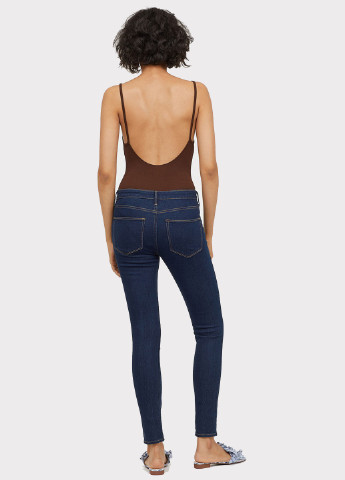Джинси H&M скінні однотонні темно-сині джинсові бавовна