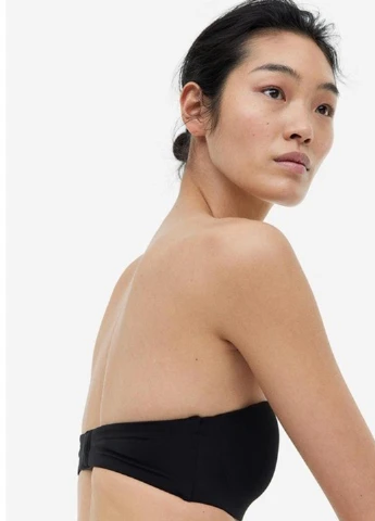 Чёрный балконет бюстгалтер H&M с косточками полиамид, эластан