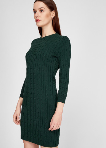 Темно-зелена кежуал сукня сукня светр Gant однотонна