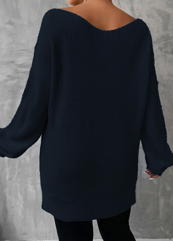 Темно-синій зимовий пуловер пуловер SHEIN