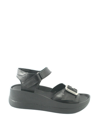 Черные босоножки Mila на липучке с пряжкой