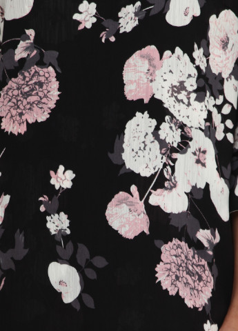 Черное кэжуал платье оверсайз Free Quent с цветочным принтом