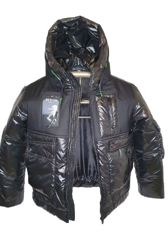 Черная демисезонная куртка с карманом-рюкзаком No Brand Рокки