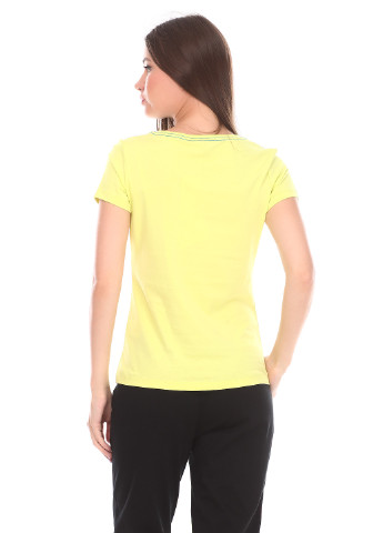 Желтая летняя футболка с коротким рукавом Peak