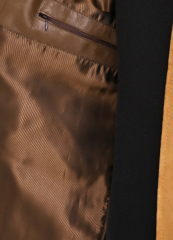 Горчичная демисезонная куртка кожаная Koranso