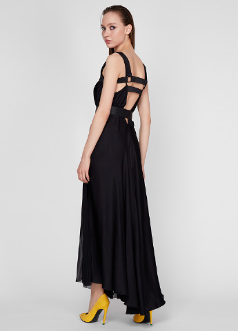 Чорна кежуал плаття, сукня з відкритою спиною, плісована, кльош Diesel однотонна