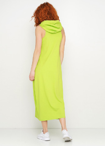 Лимонно-зеленое кэжуал платье а-силуэт Gingier однотонное