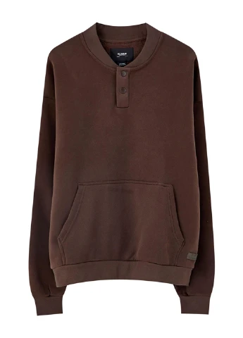 Темно-коричневий світшоти Pull & Bear однотонний без декору (245771361)