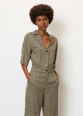 Комбинезон Marc O'Polo комбинезон-брюки геометрический коричневый кэжуал вискоза