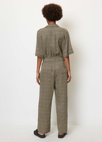 Комбинезон Marc O'Polo комбинезон-брюки геометрический коричневый кэжуал вискоза