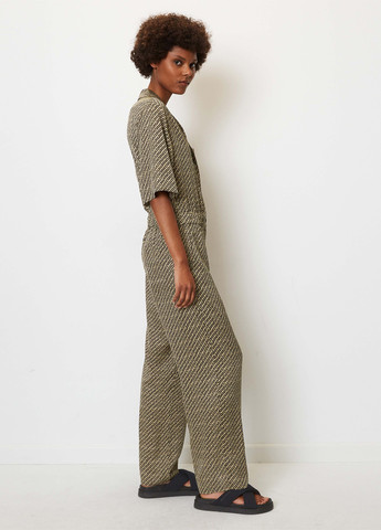 Комбинезон Marc O'Polo комбинезон-брюки геометрический коричневый кэжуал вискоза