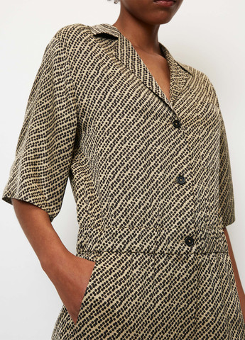 Комбинезон Marc O'Polo комбинезон-брюки геометрический коричневый кэжуал вискоза