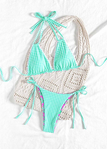 Комбінований літній купальник (ліф, трусики) бікіні SHEIN