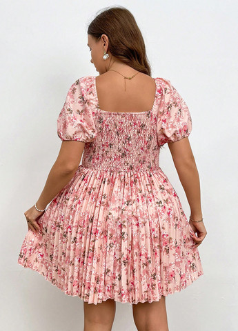 Персикова кежуал сукня а-силует SHEIN з квітковим принтом